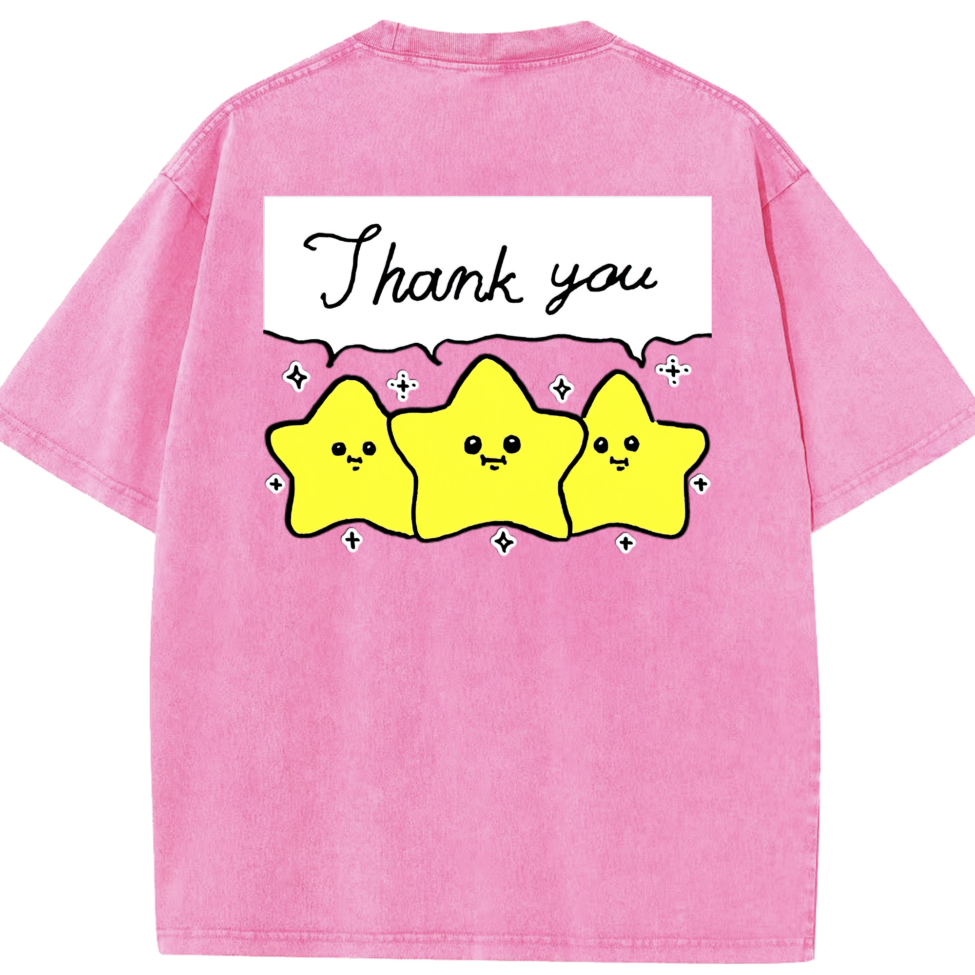 （画像用） ちいかわ 流れ星 Chii-kawa Shooting star 綿100% ヴィンテージ風 半袖Tシャツ（背面プリント）